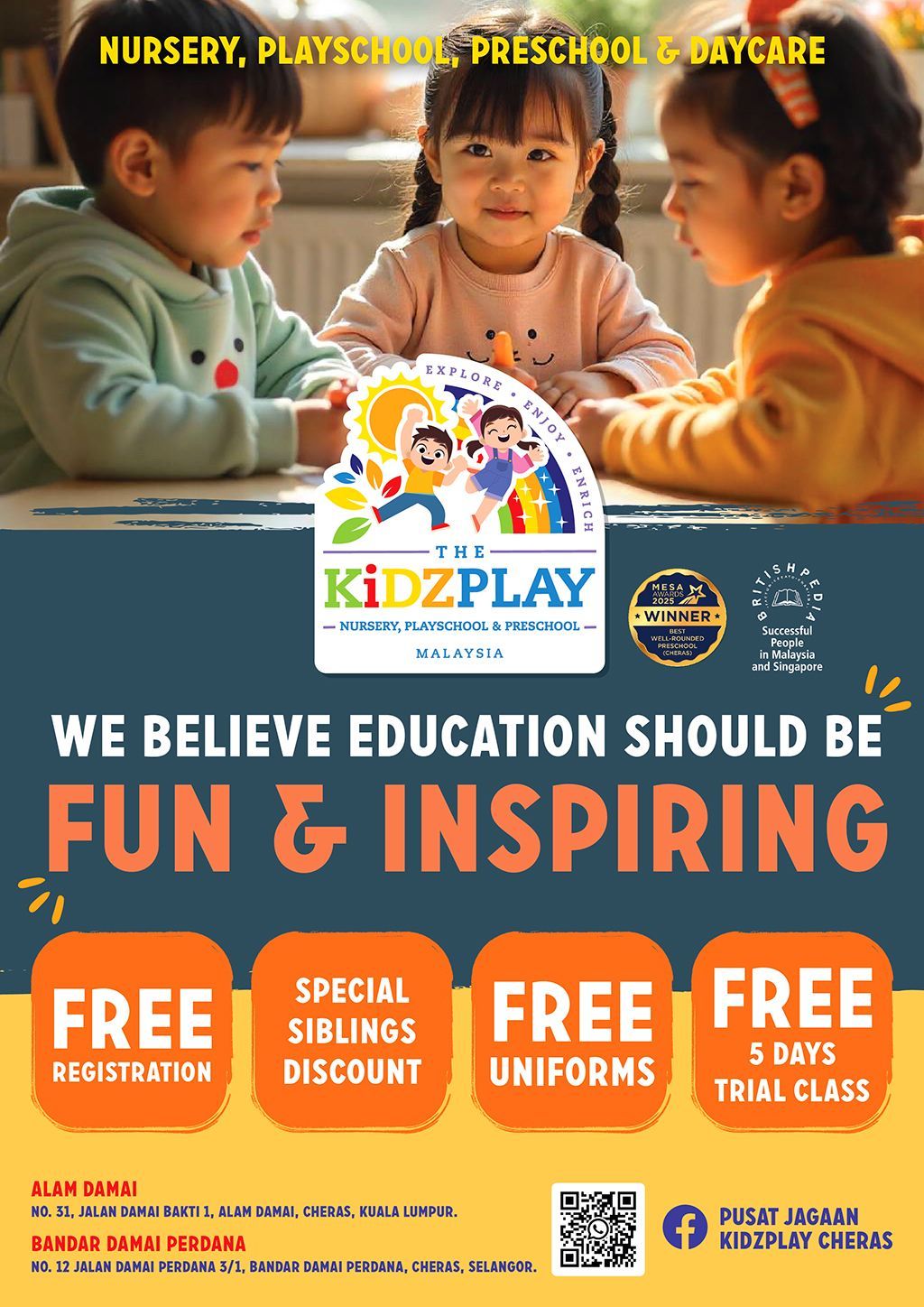 KidzPlay Cheras 2026 Intake Poster