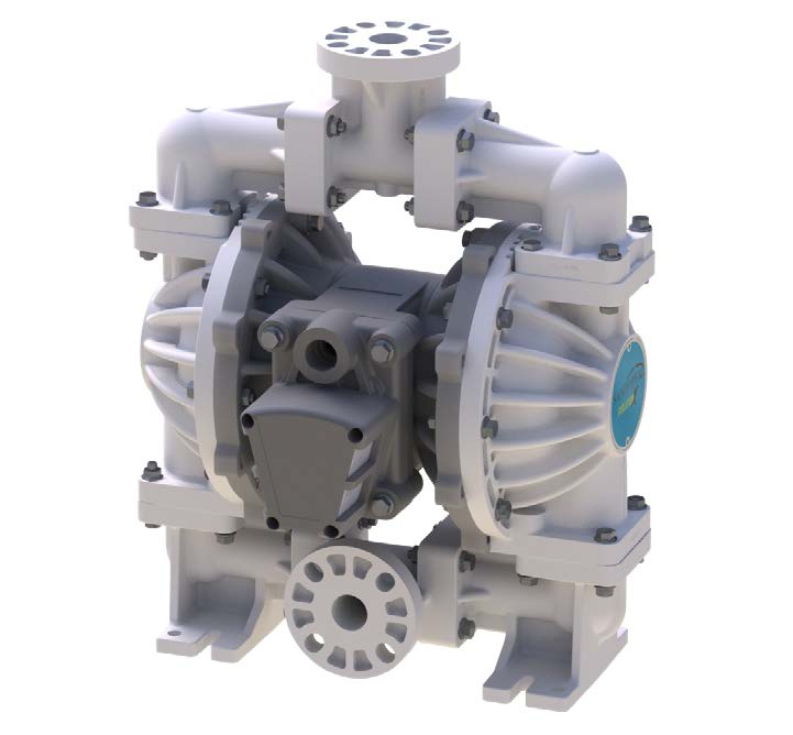 Sandpiper AODD Pump in Centre Ported Position