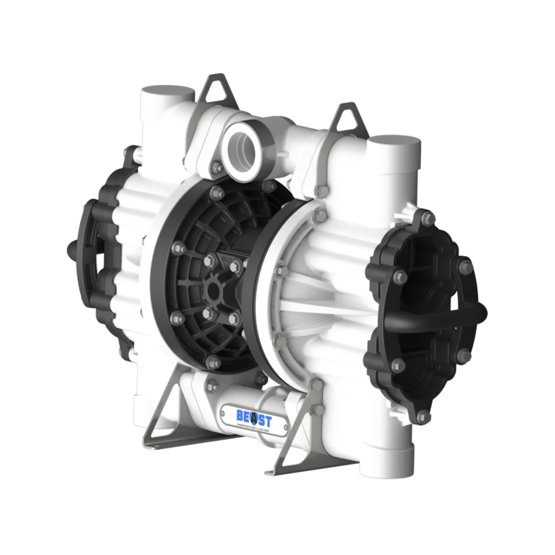 SPB20 2-inch non-metallic AODD pump designed for heavy-duty applications, providing reliable performance in fluid transfer systems with corrosion-resistant materials for enhanced durability.