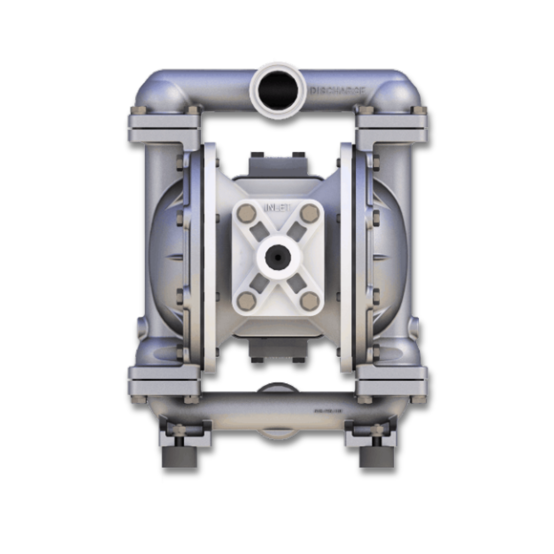 T1F Metallic AODD pump with a 1-inch (25 mm) ball valve, designed for reliable and efficient fluid transfer in industrial applications, offering durable and standard-duty performance.
