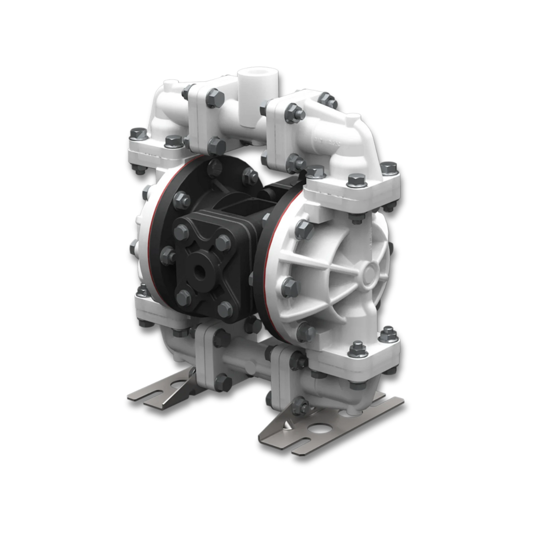 S05 non-metallic AODD pump with a 15 mm ball valve, ideal for standard-duty applications, offering reliable fluid transfer with durable design.