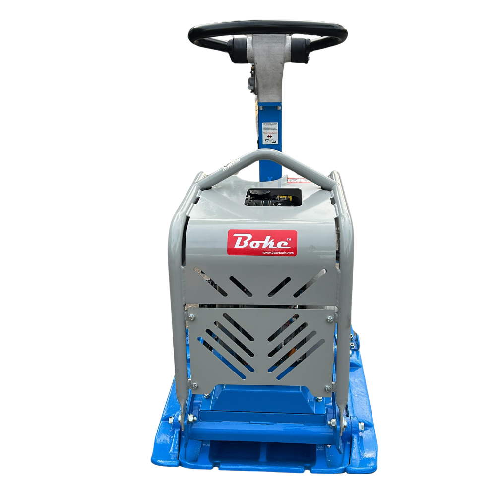 BOKE CPC-3550D reversible plate compactor front view for soil compaction work