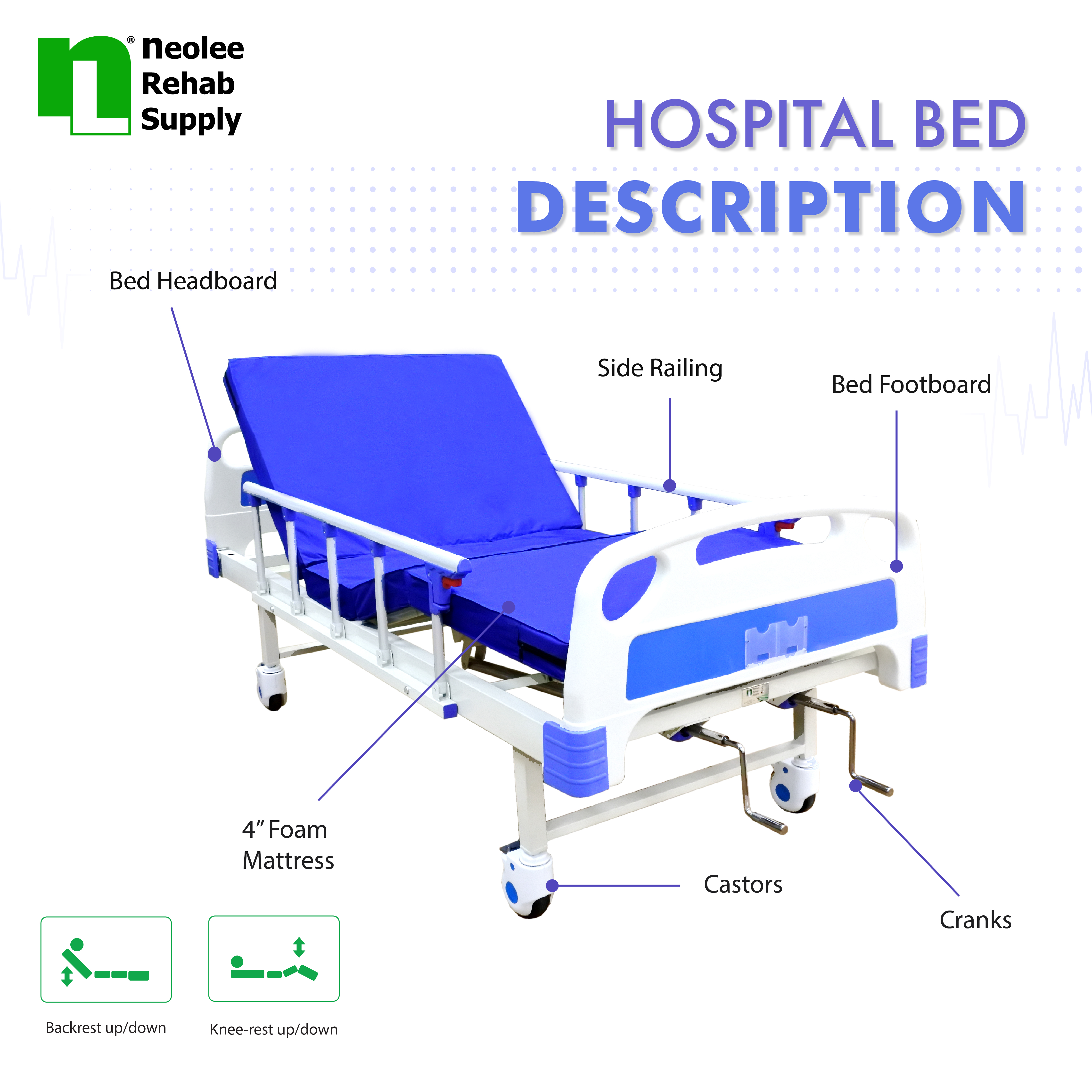 Neolee 2 Functions Manual Hospital Homecare Bed label