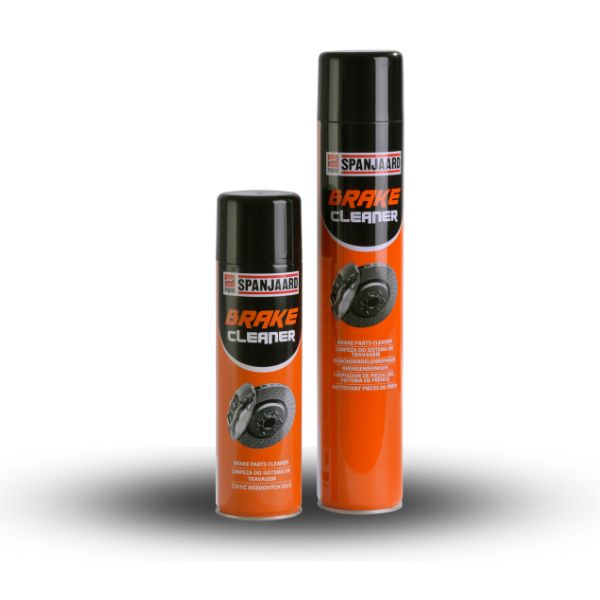 Spanjaard Brake Cleaner Spray - 500 ml & 840 ml aerosol can for efficient brake pad cleaning, disc maintenance, and improved performance, suitable for automotive and industrial applications.