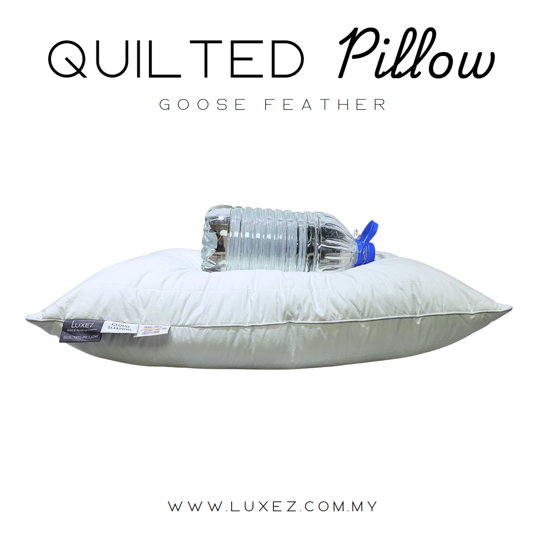 Luxez quilted goose feather pillow