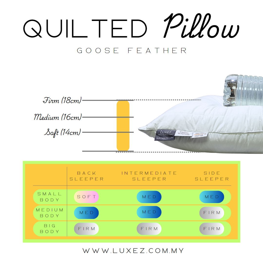 Luxez quilted goose feather pillow