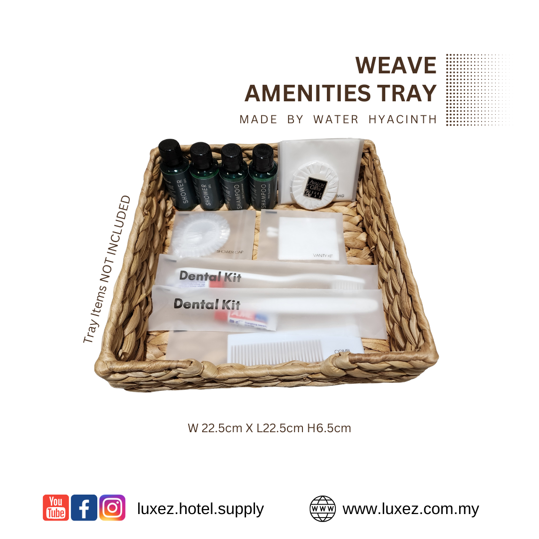 Amenities tray weaved by water hyacinth