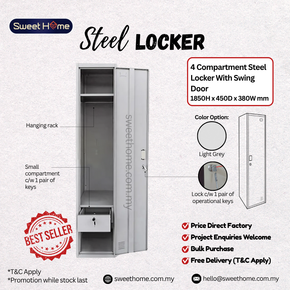 1 Compartment Steel Locker | Locker Baju Besi Asrama