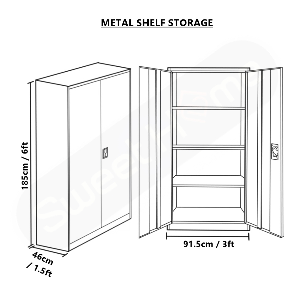 Full height steel cabinet size