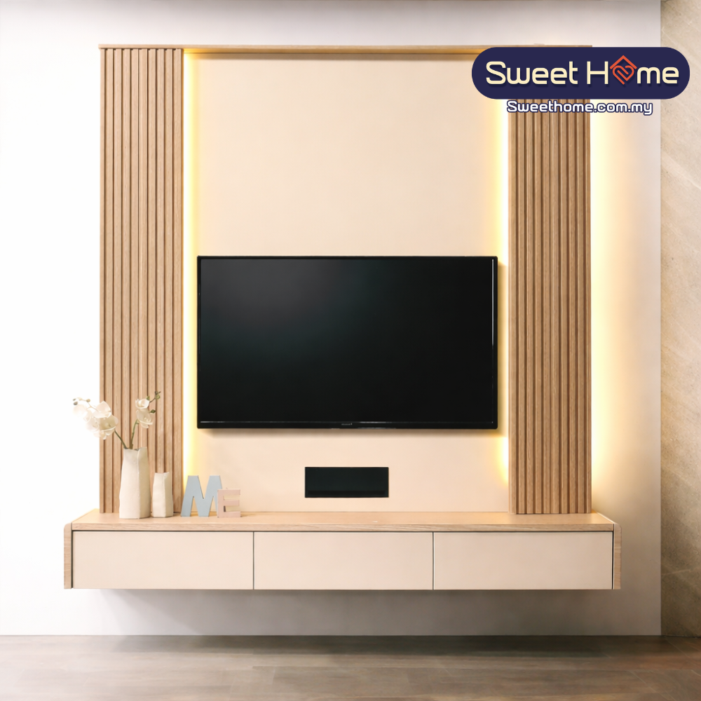 MUJI (9010)   6ft Wall Mounted TV Cabinet 