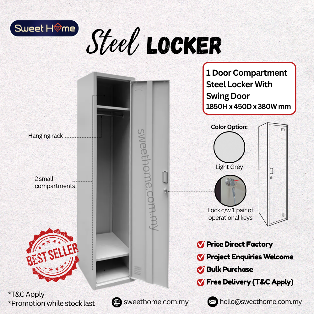 1 Compartment Steel Locker | Locker Baju Besi Asrama