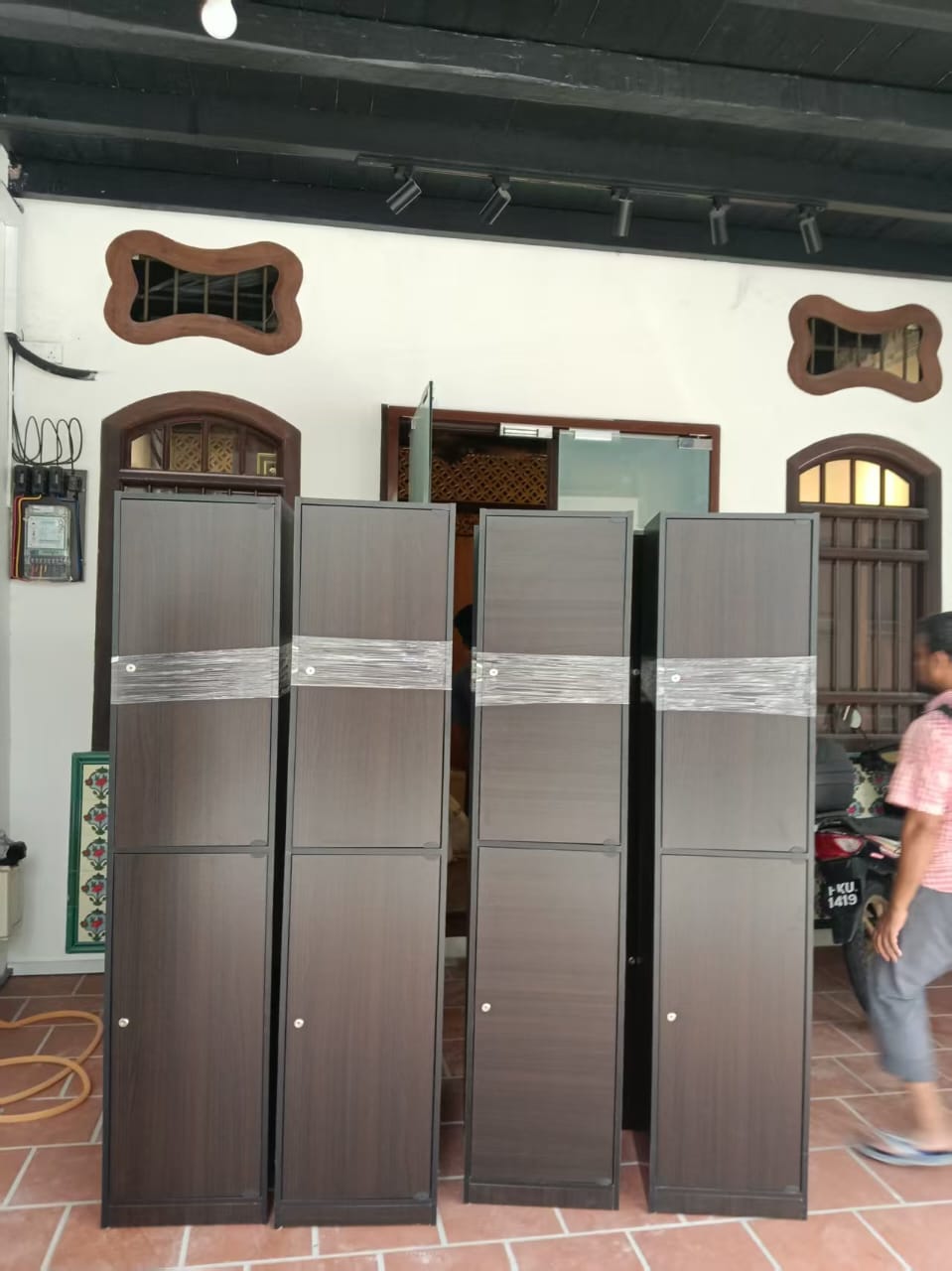 2-Compartment Wooden Locker   Hostel & Dorm Storage Cabinet  Malaysia Supplier