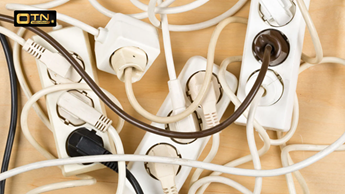 Messy electrical cords: Electrical safety in the kitchen.