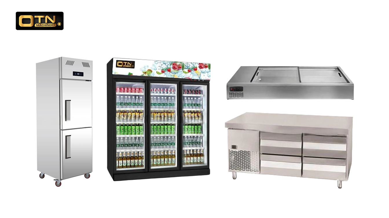 2 doors upright chiller, 3 doors showcase chiller, 4 drawer counter chiller, tabletop display chiller