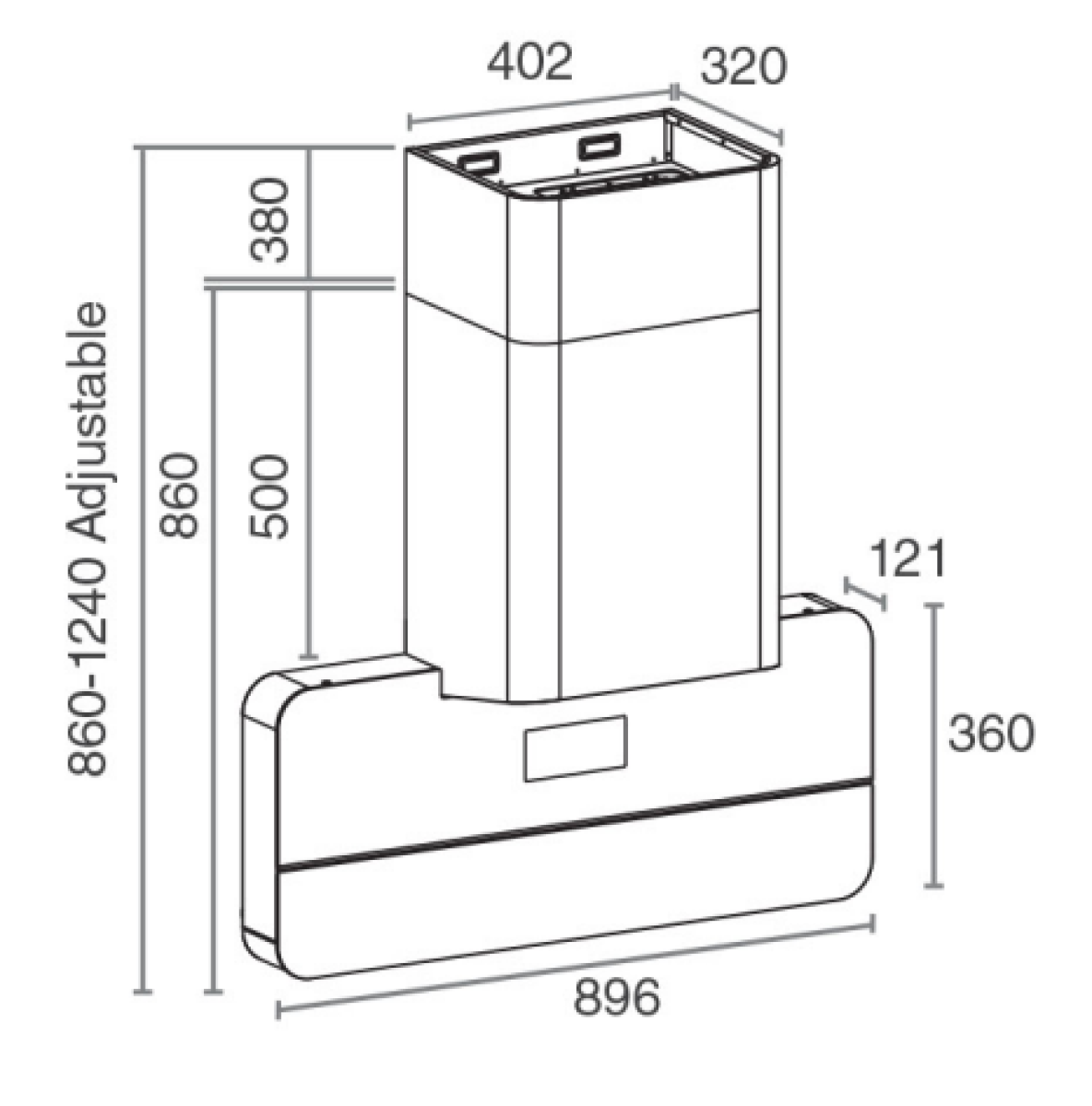 Rubine Cooker Hood I-Link Function 2050 m�/h RCH-ARTESAN-TG