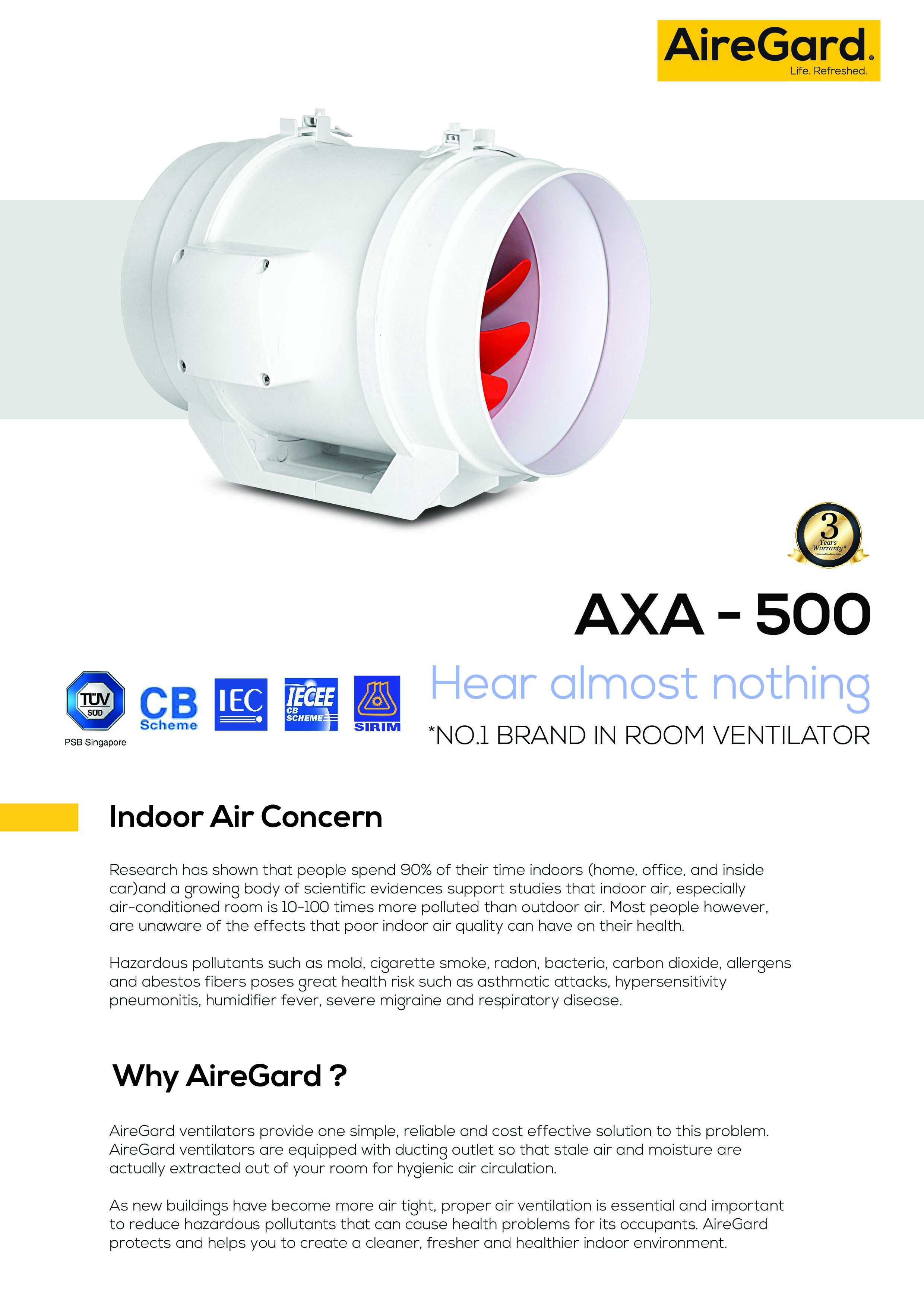 AireGard Ventilator AXA-500