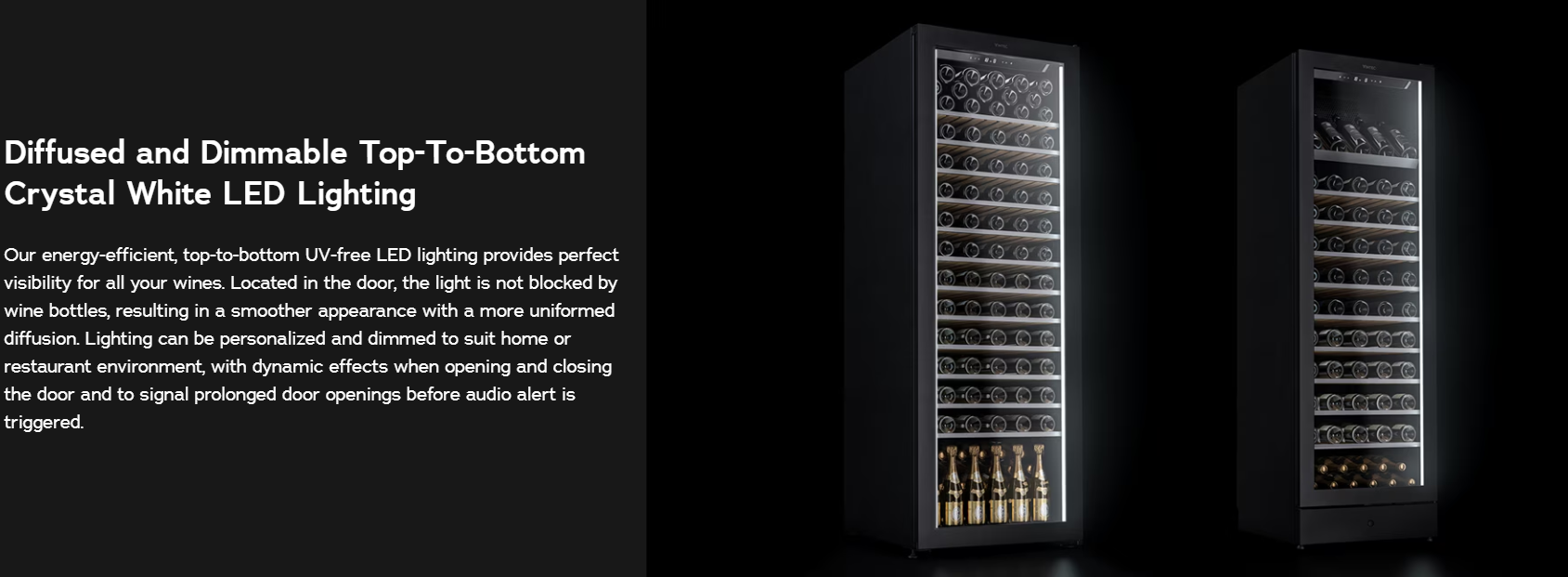 Vintec Wine Cabinet PREMIUM 198 Bottle with Fixed Shelves VWM198SBA