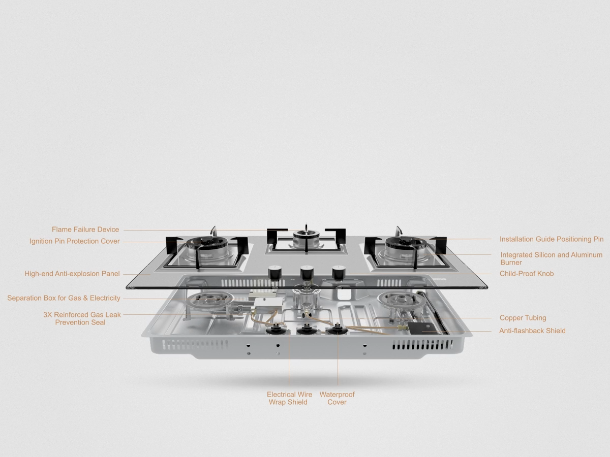 FOTILE Dapur Gas 3 Burner 4.85kw EPS Series GAG86309