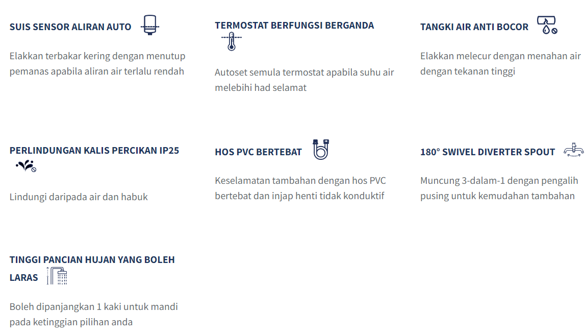 FUJIOH Pemanas Air Segera dengan Pancuran Hujan dan Pam Terus FZ-WH5038DR