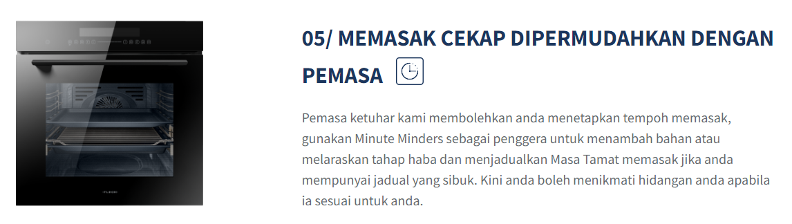 FUJIOH Ketuhar Terbina Dalam Dengan Pembersihan Sendiri Pirolitik 72L FV-EL62