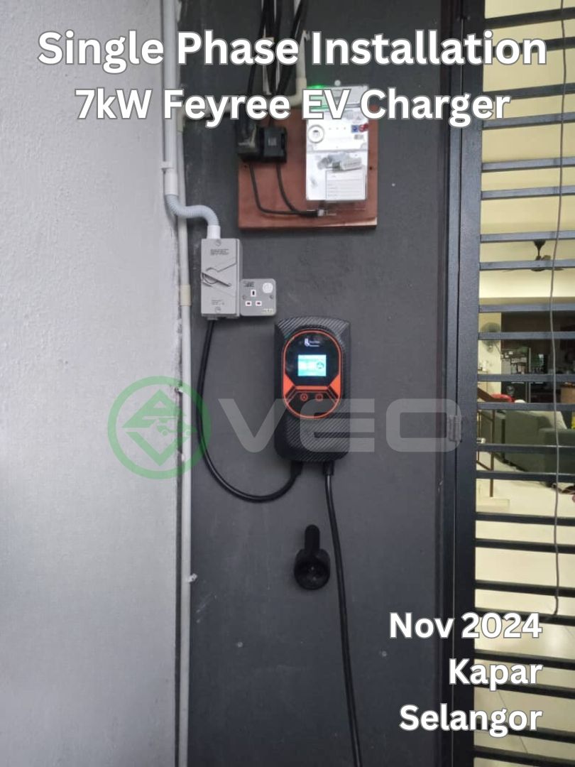 Single Phase 7kW Feyree EV charger Installation