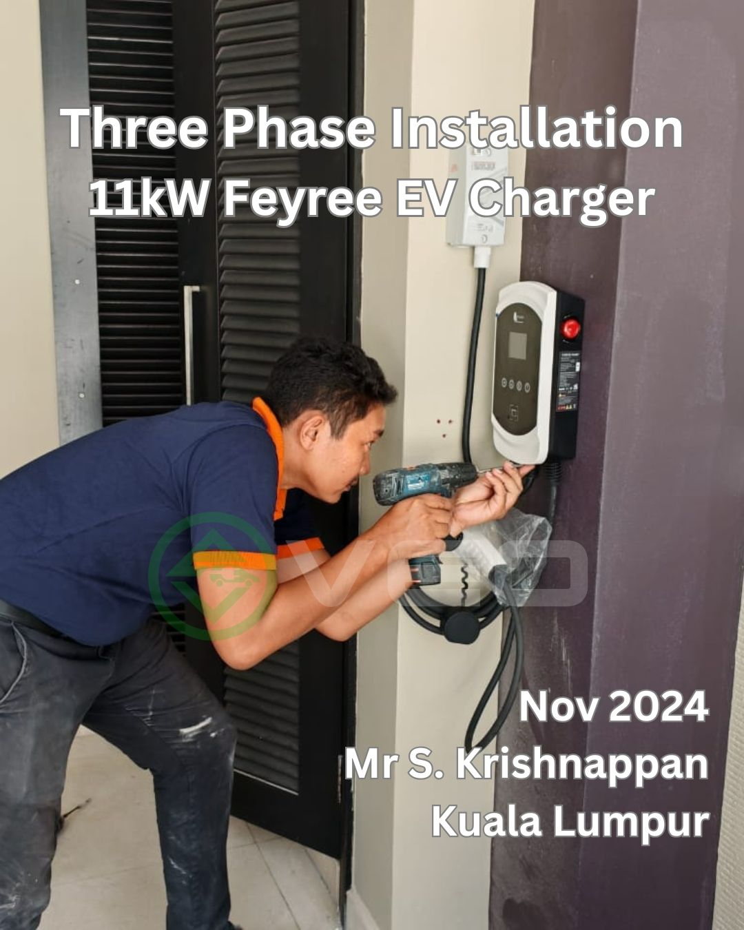 Three Phase 11kW Feyree EV Charger Installation