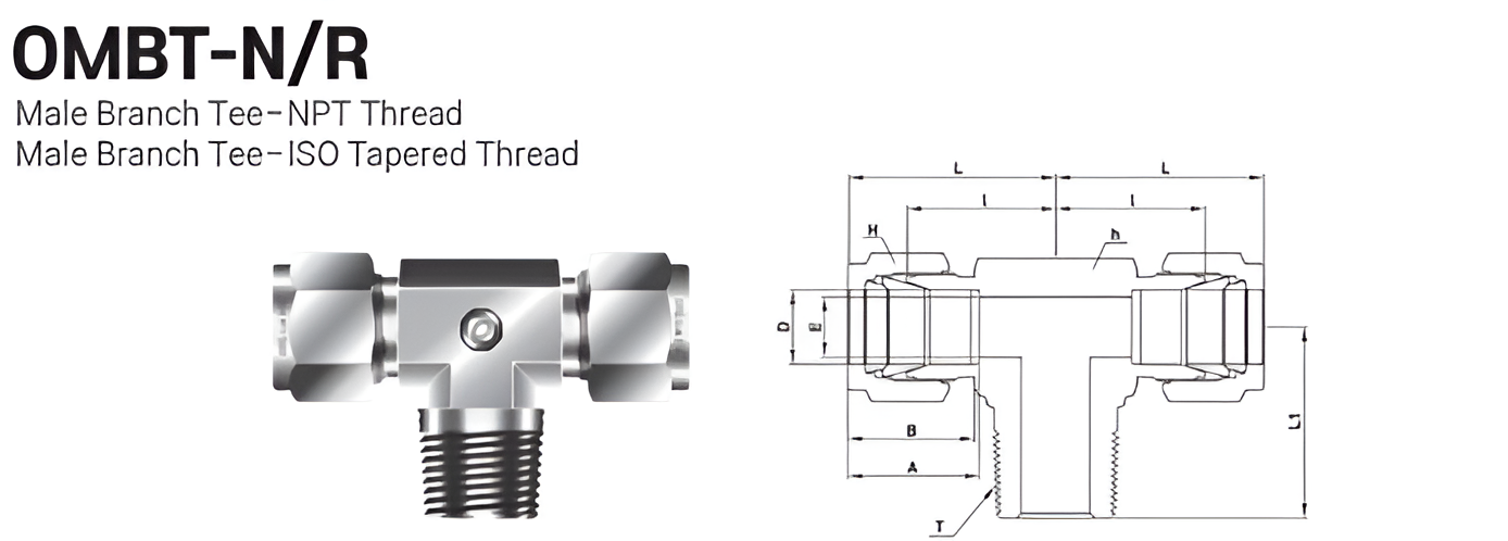 Instrumentation Tube Fittings Malaysia Supplier Male Branch Tee OMBT