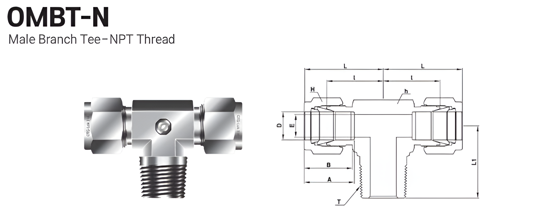 Instrumentation Tube Fittings Malaysia Supplier Male Branch Tee OMBT 