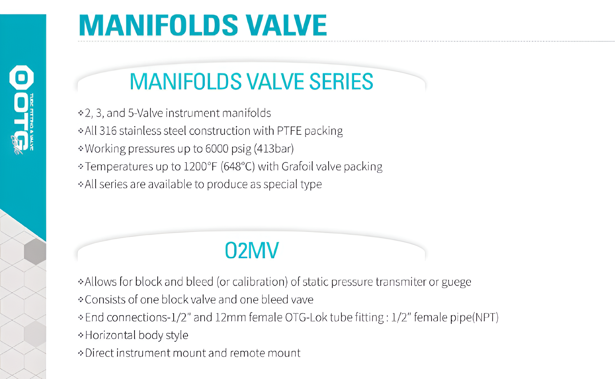 Instrumentation Tube Fittings Malaysia Supplier Manifold Valves