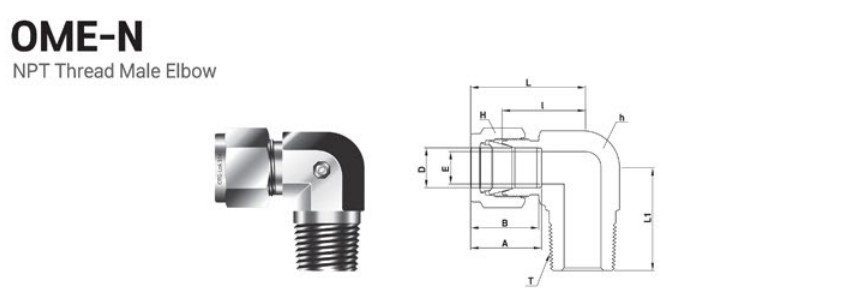 OTGLok Instrumentation Tube Fittings Supplier Malaysia - OMC Male Elbow