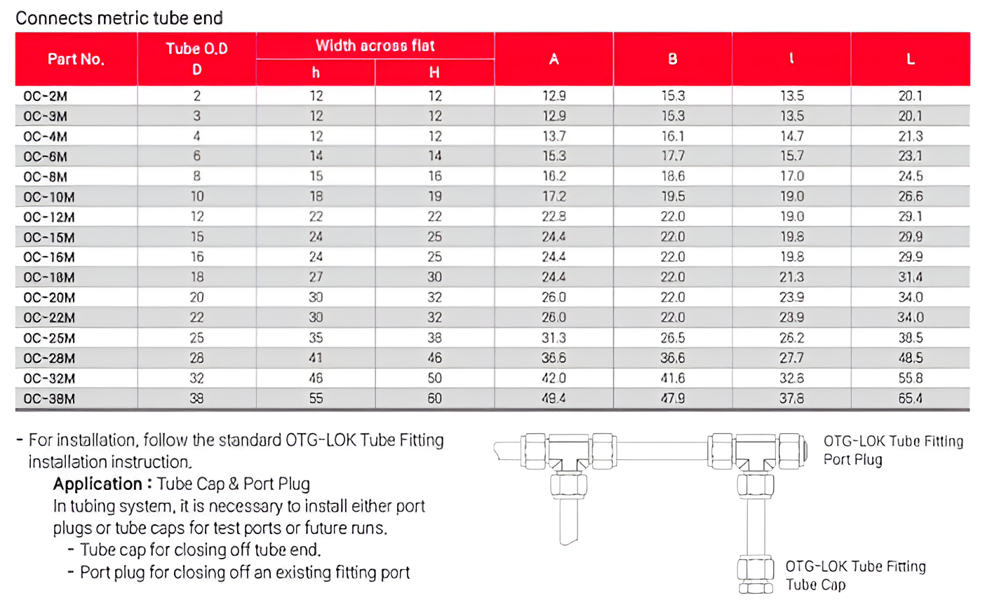 OTGLok SS316L Instrumentation Tube Fittings Supplier OC Cap 1