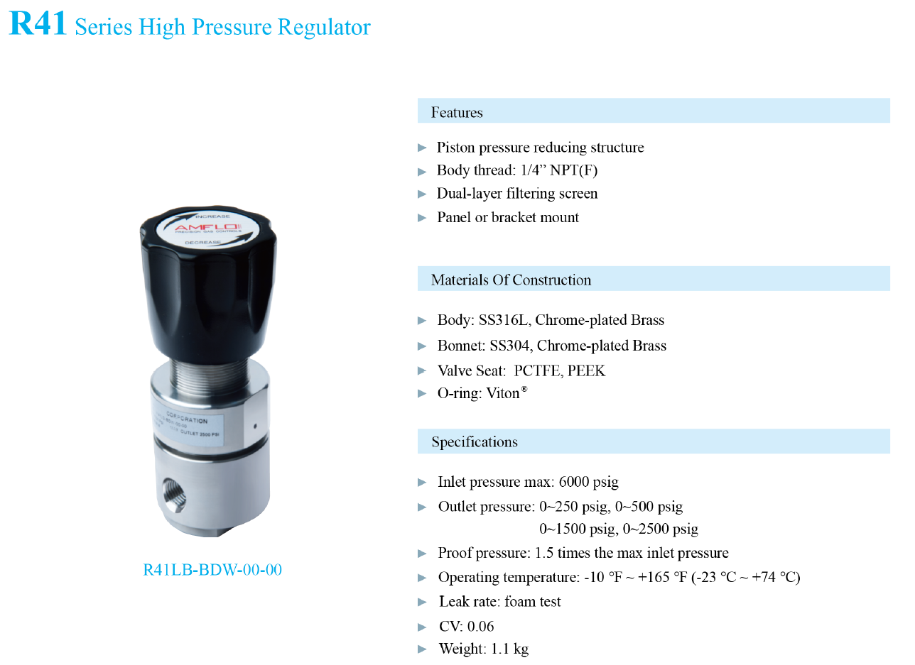 R16 Series Single Stage Low Flow Gas Pressure Regulator Supplier Malaysia