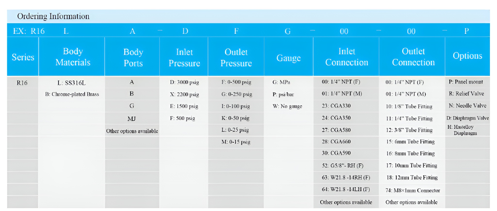 R16 Series Single Stage Low Flow Gas Pressure Regulator Supplier Malaysia - 4