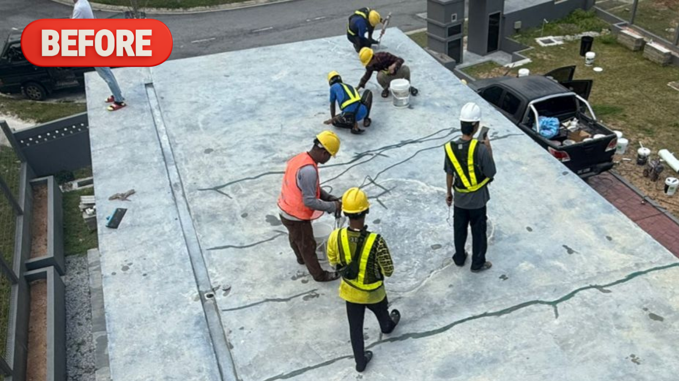 RC Slab Before Waterproofing