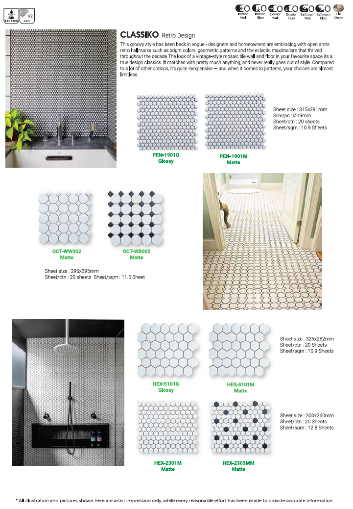 gng, cantik, pattern tile, art tile, carrara tile