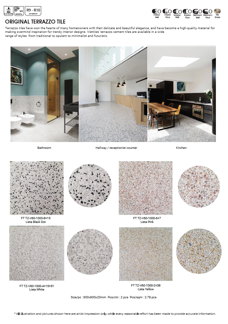 gng, cantik, terrazzo tile