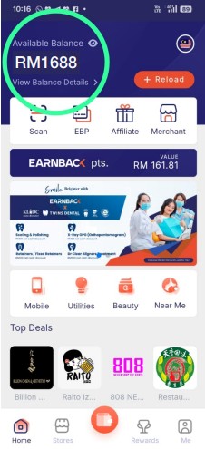 Earnback balance updated