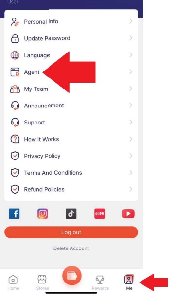 Open Earnback App and Go to Profile