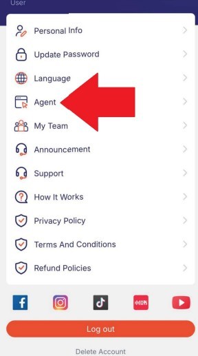 Navigate to Agent Menu