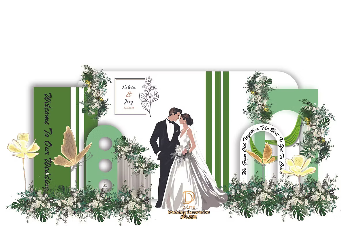 Green White  20ft  8ft