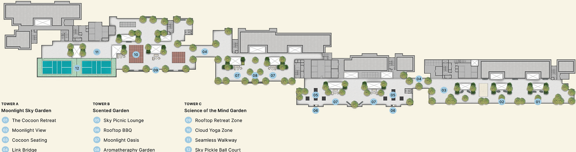 ARRA Residences Level 33 Rooftop Facilities Plan