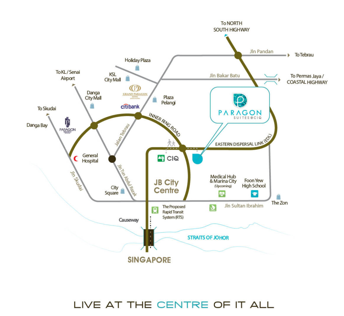 Site location map of Paragon Suites @ CIQ