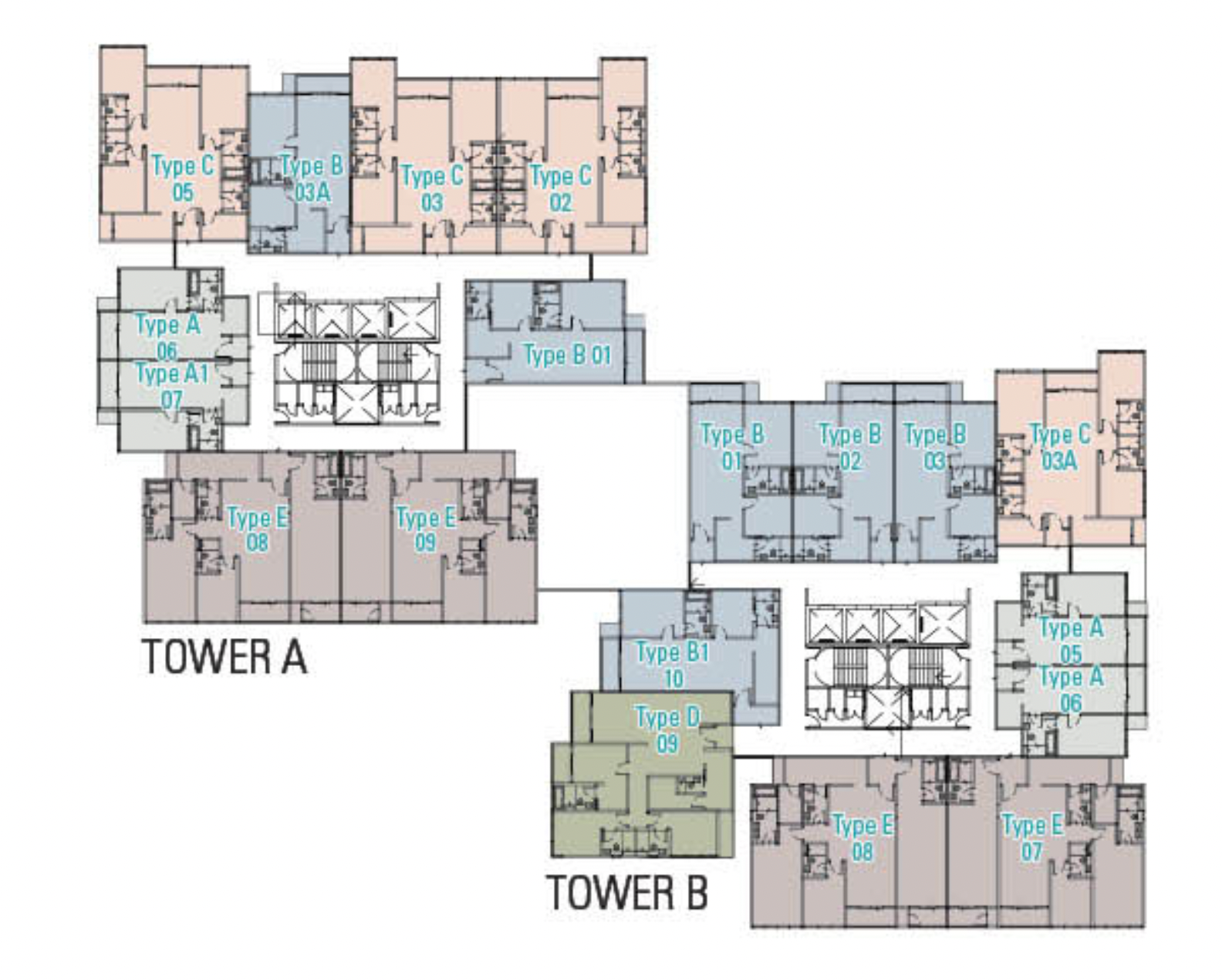 Typical floor layout plan of Paragon Suites @ CIQ