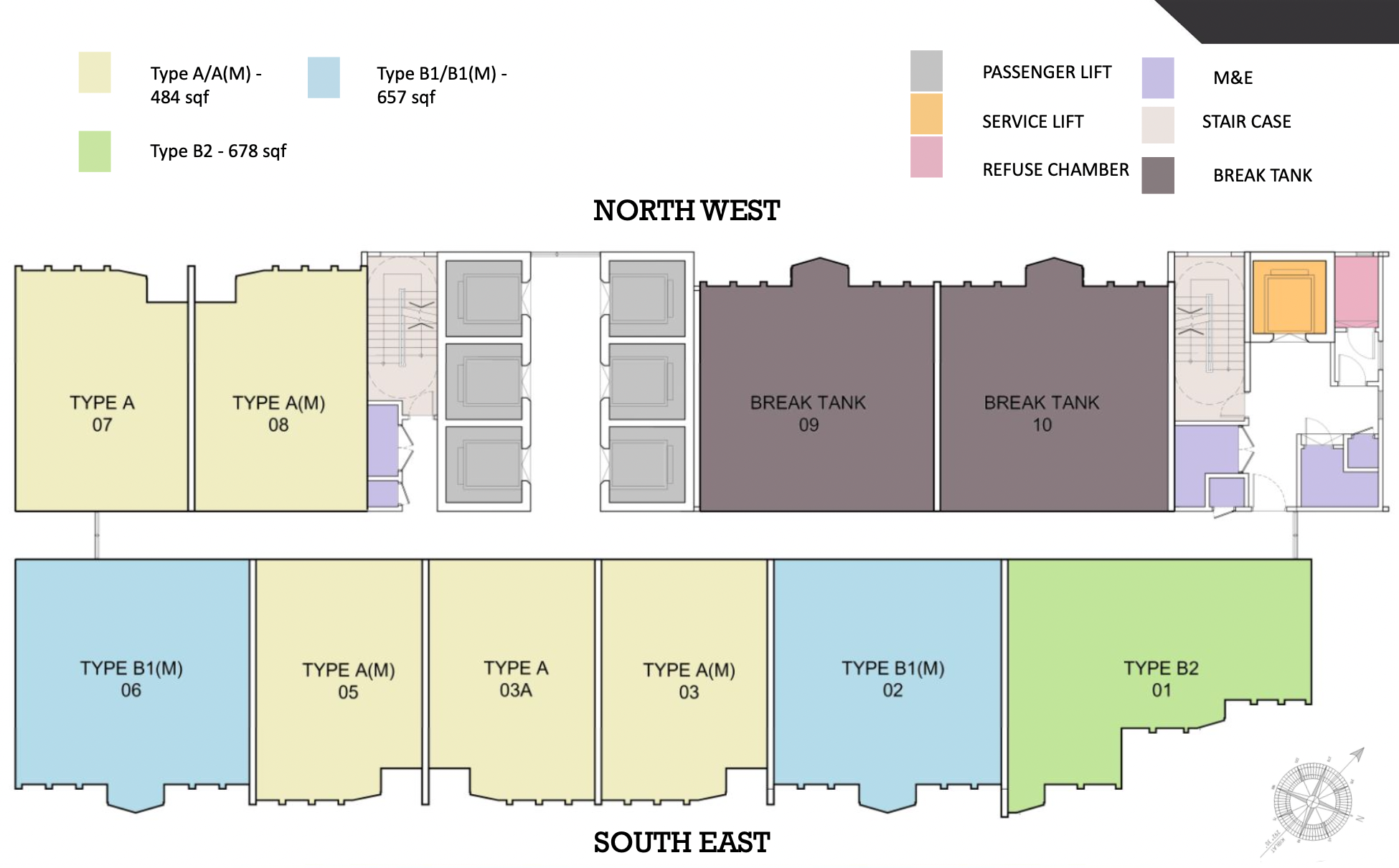 Phoeniz Suites break tank floor layout level 24 and 25