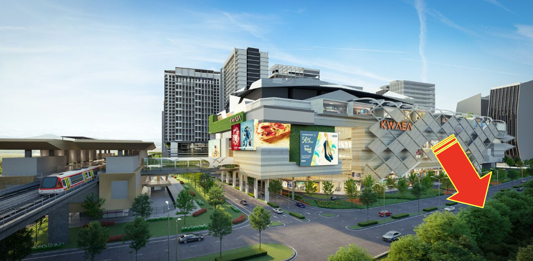 D'Nuri Residences location beside Kwasa Damansara Mall