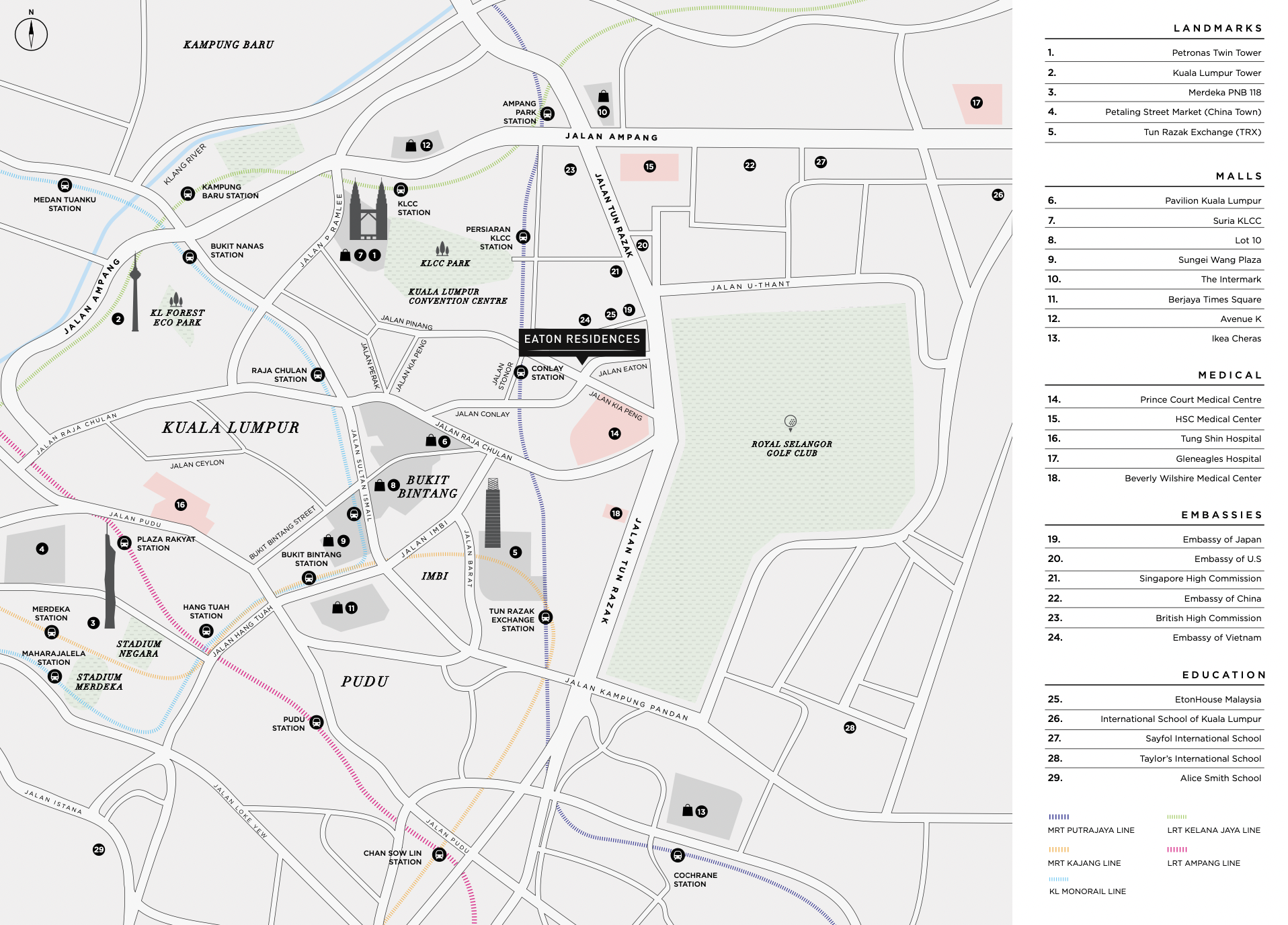 Eaton Residences KLCC位置地图，位于Jalan Kia Peng
