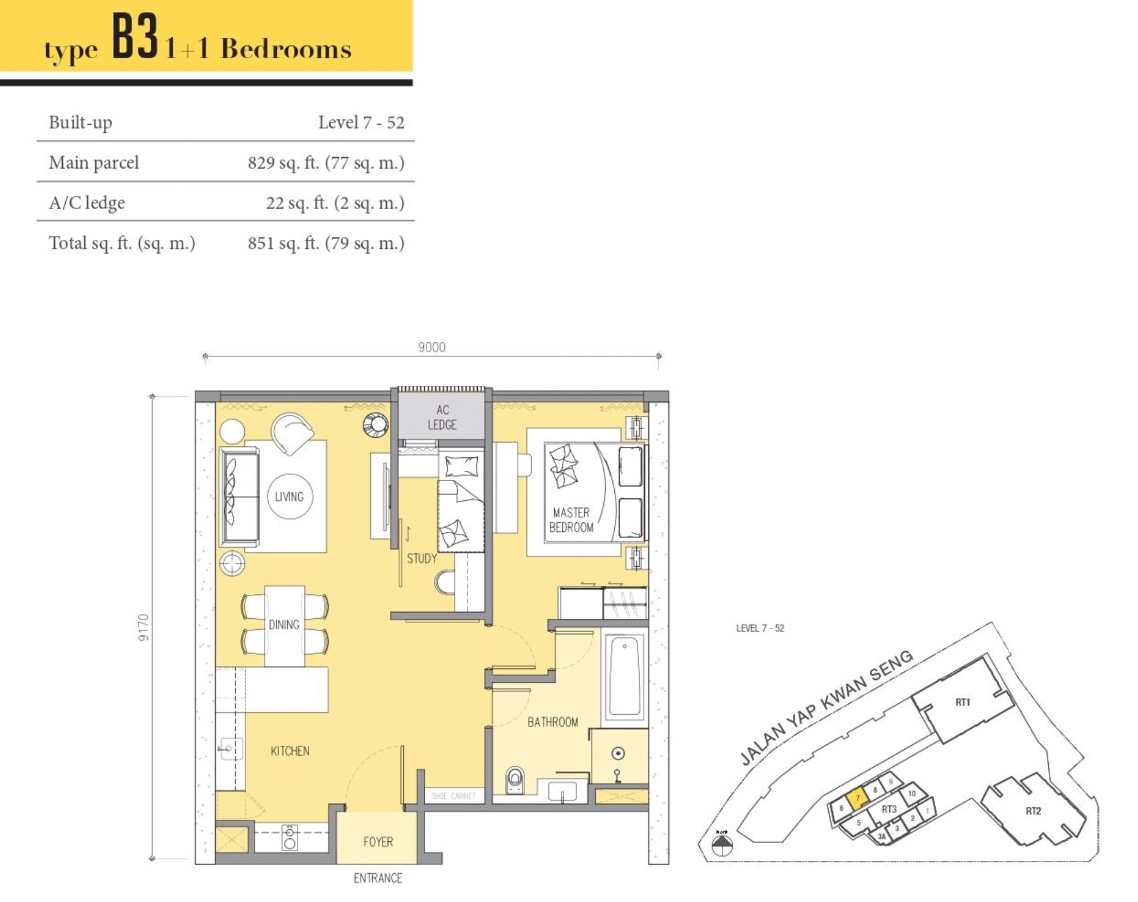 Ascott Star KLCC Type B3 829ƽ 1Ҵ鷿ͼ