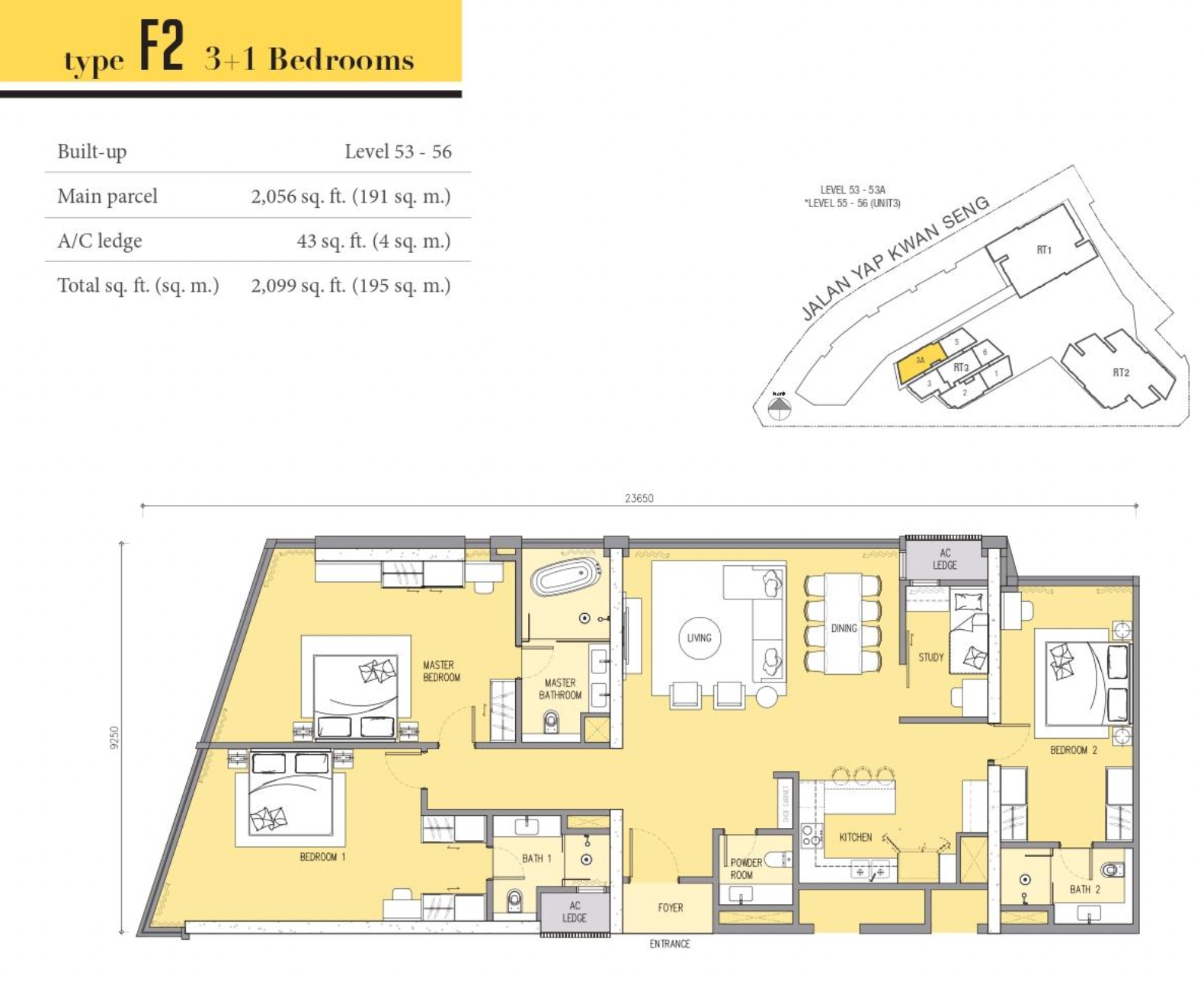 Ascott Star KLCC Type F2 2099ƽ 3Ҵ鷿ͼ