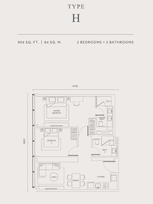 CloutHaus Type H Floor Plan