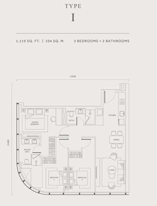 CloutHaus Type I Floor Plan